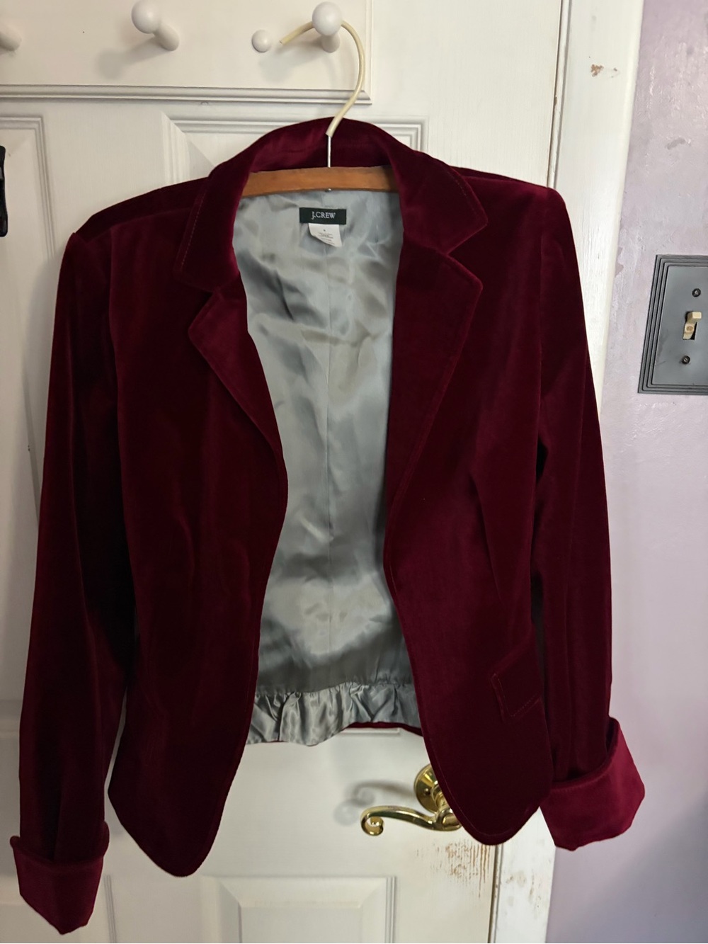 J. Crew Women's Velvet Blazer in Deep Wine